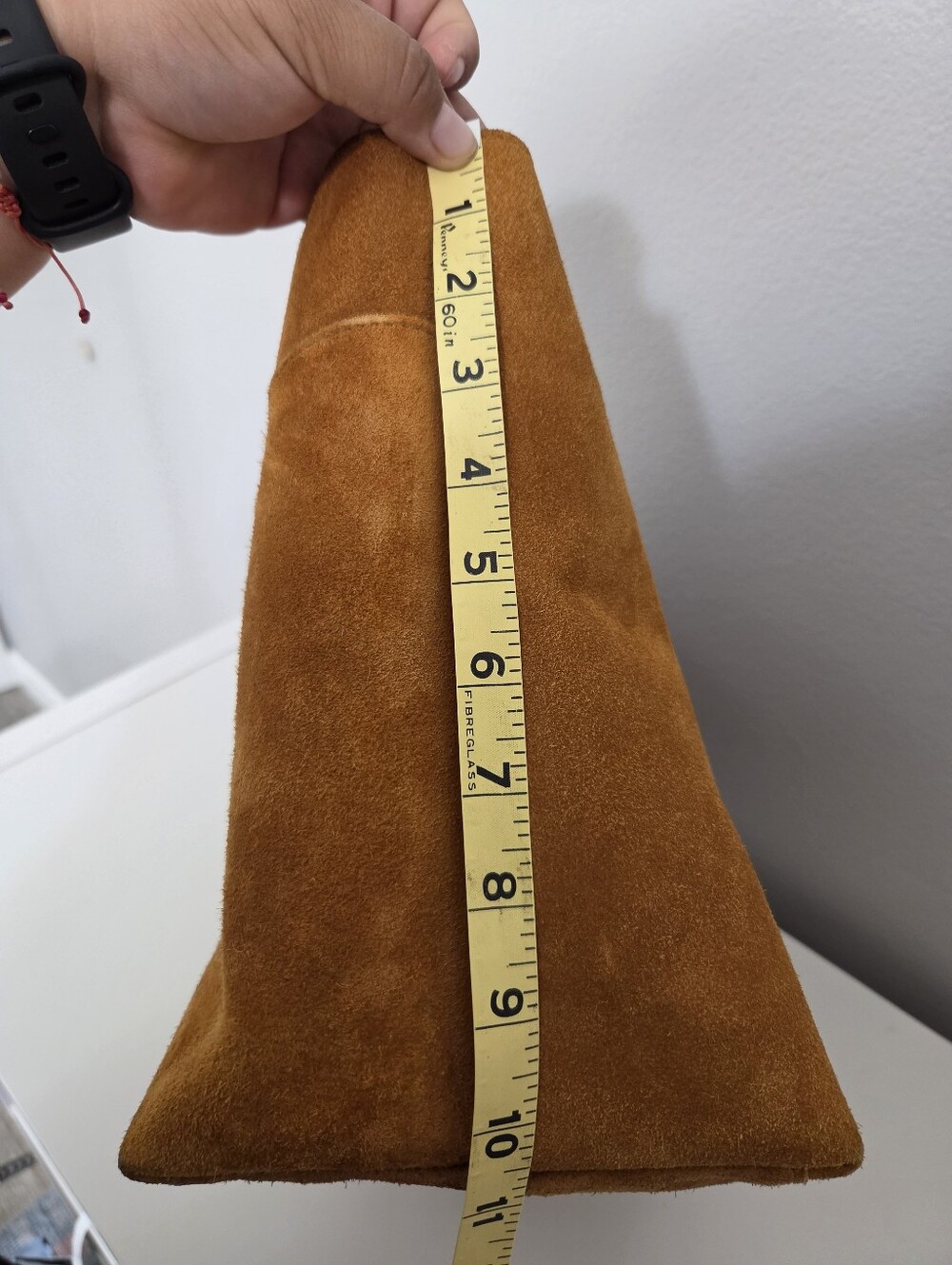 Madewell The Zip-Top Essential Suede Office Work Laptop Tote in Dark Camel Brown - Picture 11 of 15